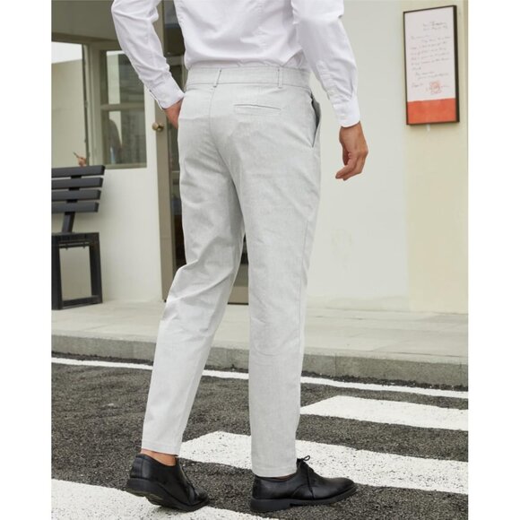 🆕 Men Blue Fashion Stretch Dress Slim Fit Plaid Business Suit Pants Casual Golf - Picture 5 of 6